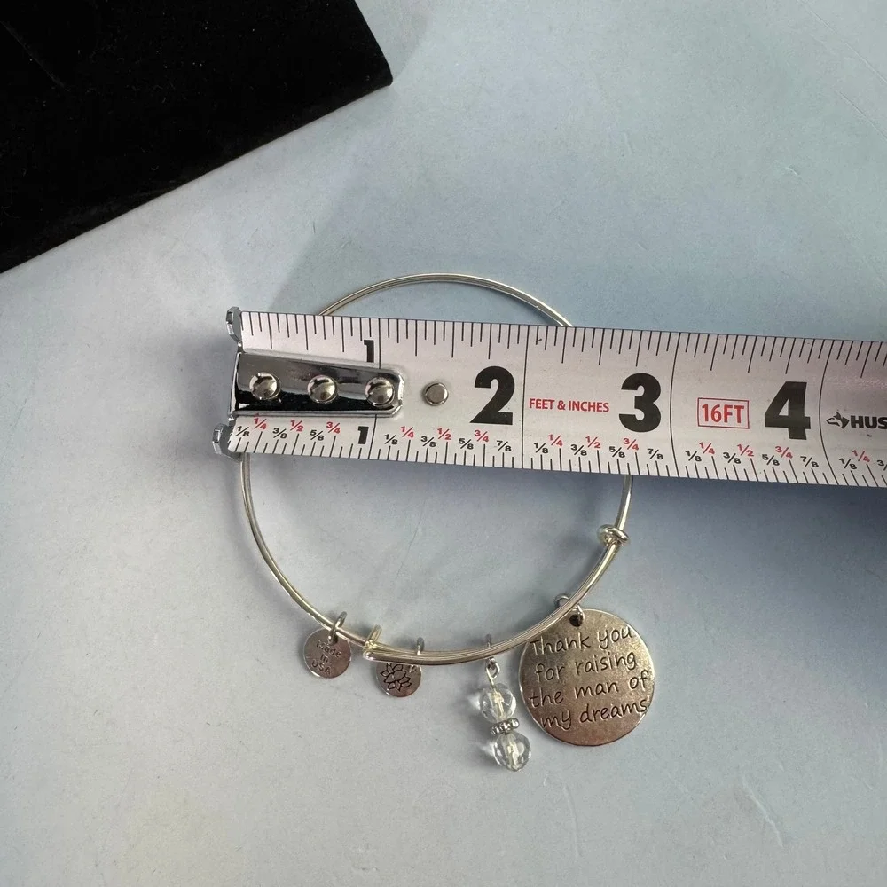 Mother-in-Law Bangle Bracelet Charm 'Thank You Raising The Man Of My Dreams' NEW